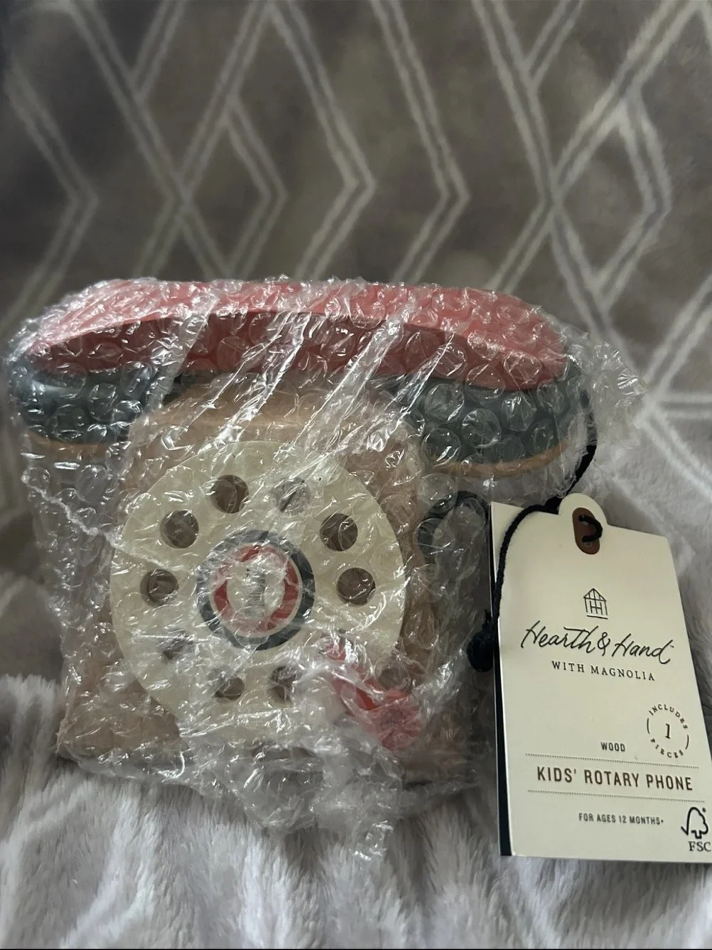Hearth & Hand Magnolia Wood Kids Rotary Phone Toy Retired NWT New Wooden Toy